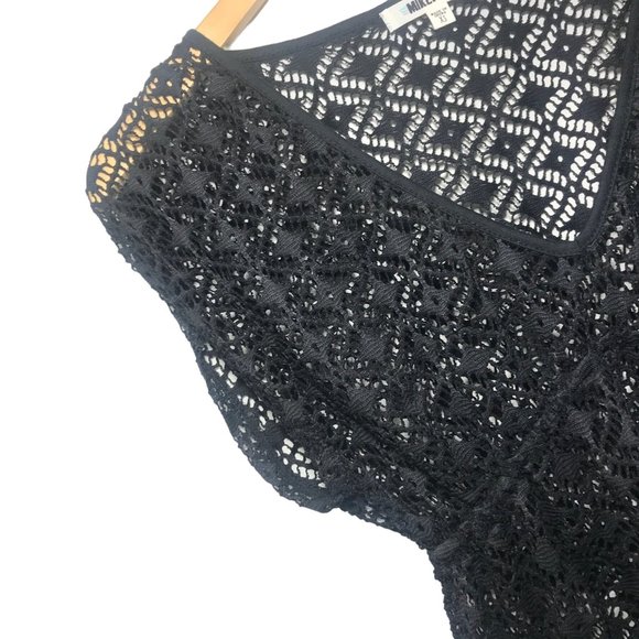 MILKEN Beach Diamond Crochet Elasticized Empire Waist Airy Cover Up Size XS - Picture 5 of 10